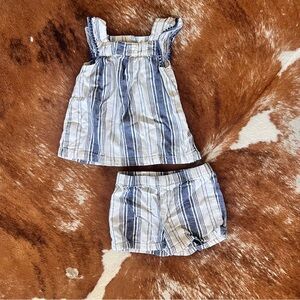 Carter's Navy and White Striped Toddler short set
